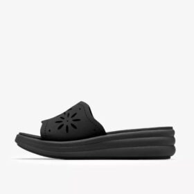 Sandales compensées Drift Floral noires pour femme