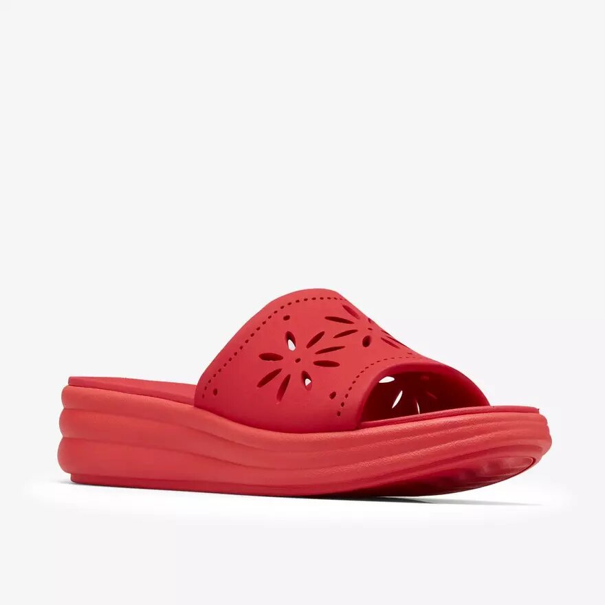 Sandales compensées Drift Floral rouge coquelicot pour femme Sandales compensées Drift Floral rouge coquelicot pour femme
