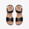 Sandales compensées Kacha Twist en cuir noir pour femme Sandales compensées Kacha Twist en cuir noir pour femme