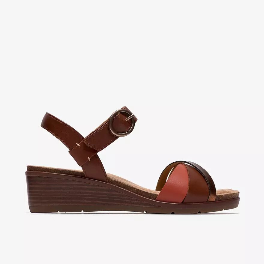 Sandales compensées Kacha Twist Rust pour femme Sandales compensées Kacha Twist Rust pour femme