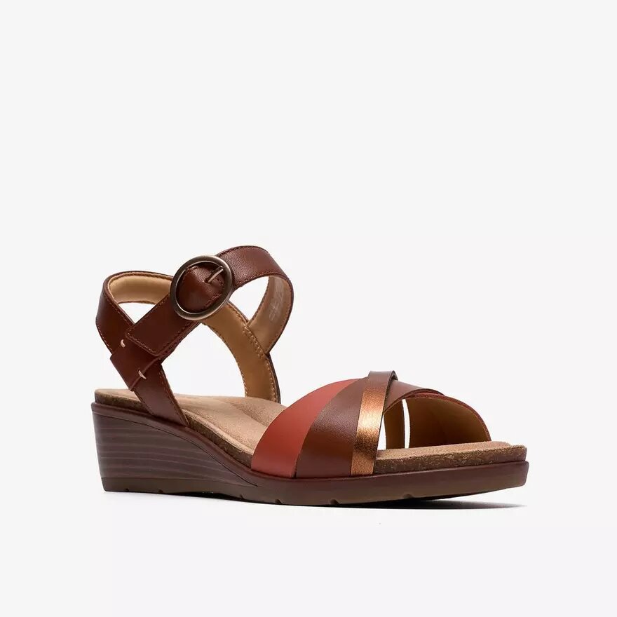 Sandales compensées Kacha Twist Rust pour femme Sandales compensées Kacha Twist Rust pour femme