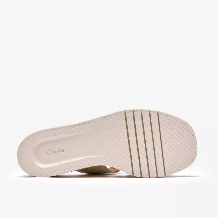 Sandales compensées Kidiki Cove en cuir crème pour femme Sandales compensées Kidiki Cove en cuir crème pour femme