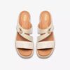 Sandales compensées Kidiki Cove en cuir crème pour femme Sandales compensées Kidiki Cove en cuir crème pour femme