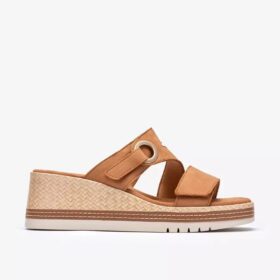 Sandales compensées Kidiki Cove en nubuck beige pour femme