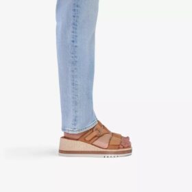 Sandales compensées Kidiki Cove en nubuck beige pour femme