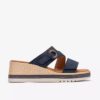 Sandales compensées Kidiki Cove en nubuck bleu marine pour femme Sandales compensées Kidiki Cove en nubuck bleu marine pour femme