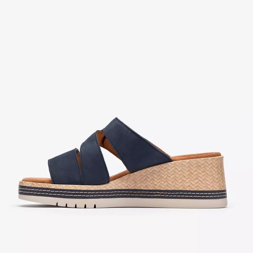 Sandales compensées Kidiki Cove en nubuck bleu marine pour femme Sandales compensées Kidiki Cove en nubuck bleu marine pour femme