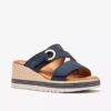 Sandales compensées Kidiki Cove en nubuck bleu marine pour femme Sandales compensées Kidiki Cove en nubuck bleu marine pour femme