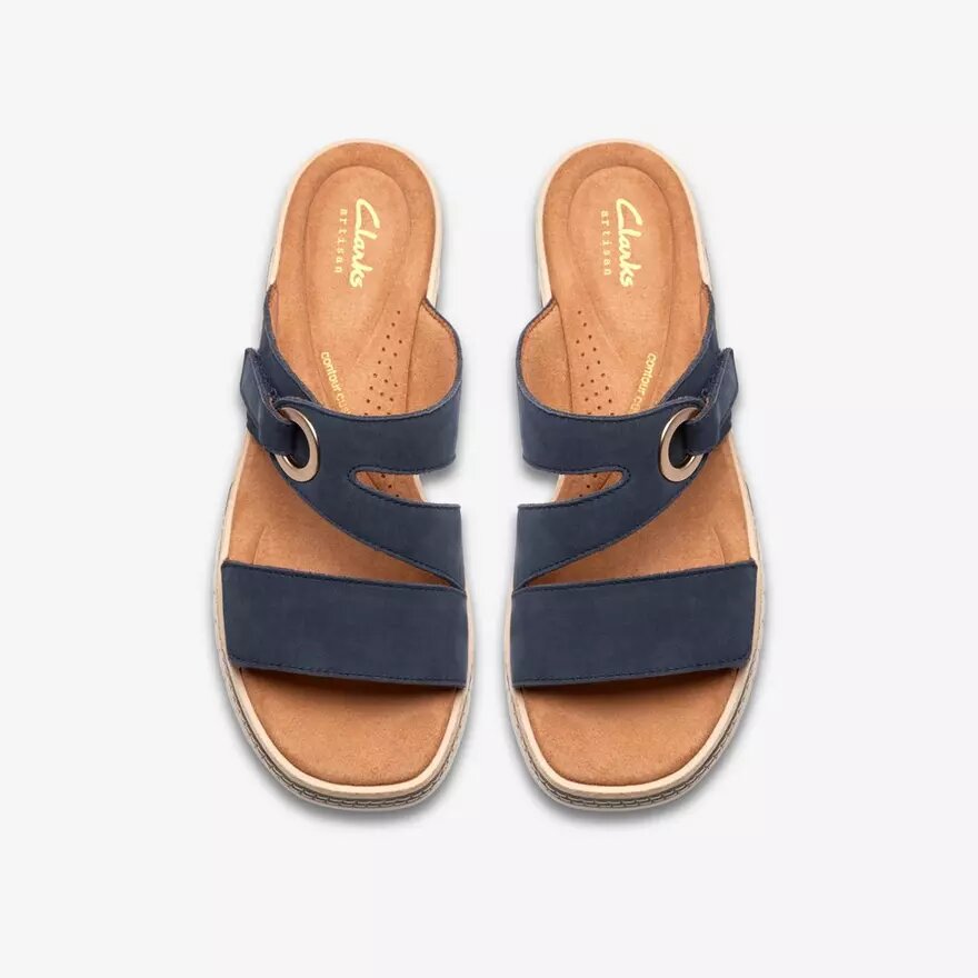 Sandales compensées Kidiki Cove en nubuck bleu marine pour femme Sandales compensées Kidiki Cove en nubuck bleu marine pour femme