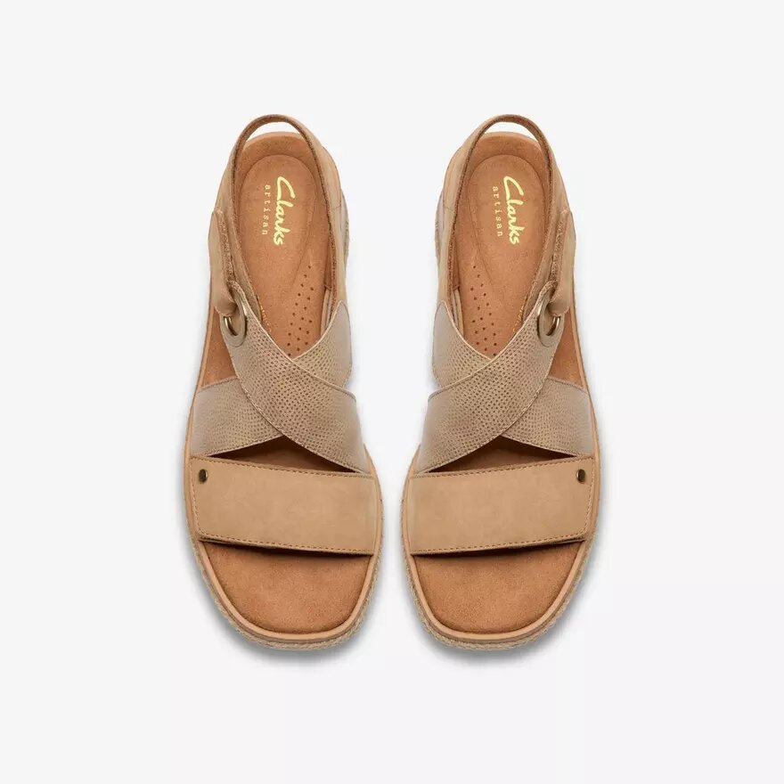 Sandales compensées Kidiki Sun Beige pour femme Sandales compensées Kidiki Sun Beige pour femme