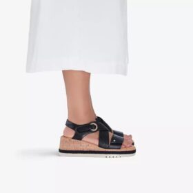 Sandales compensées Kidiki Sun noires pour femme
