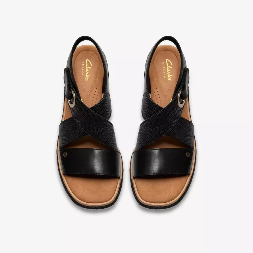 Sandales compensées Kidiki Sun noires pour femme Sandales compensées Kidiki Sun noires pour femme