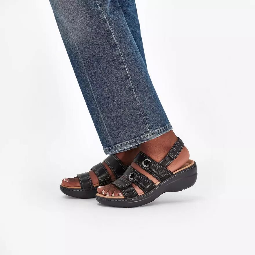 Sandales compensées Merliah2 Bali noires pour femme Sandales compensées Merliah2 Bali noires pour femme