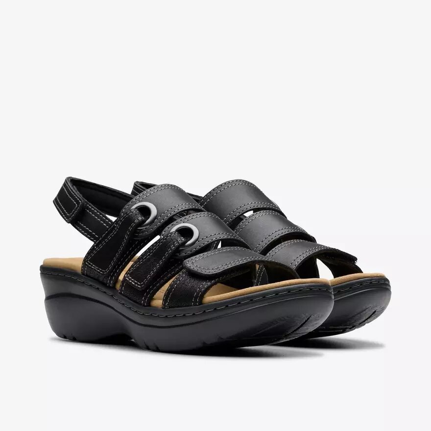Sandales compensées Merliah2 Bali noires pour femme Sandales compensées Merliah2 Bali noires pour femme