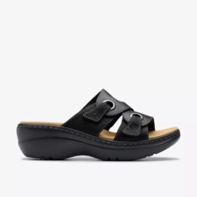 Sandales compensées Merliah2 Cove en cuir noir pour femme