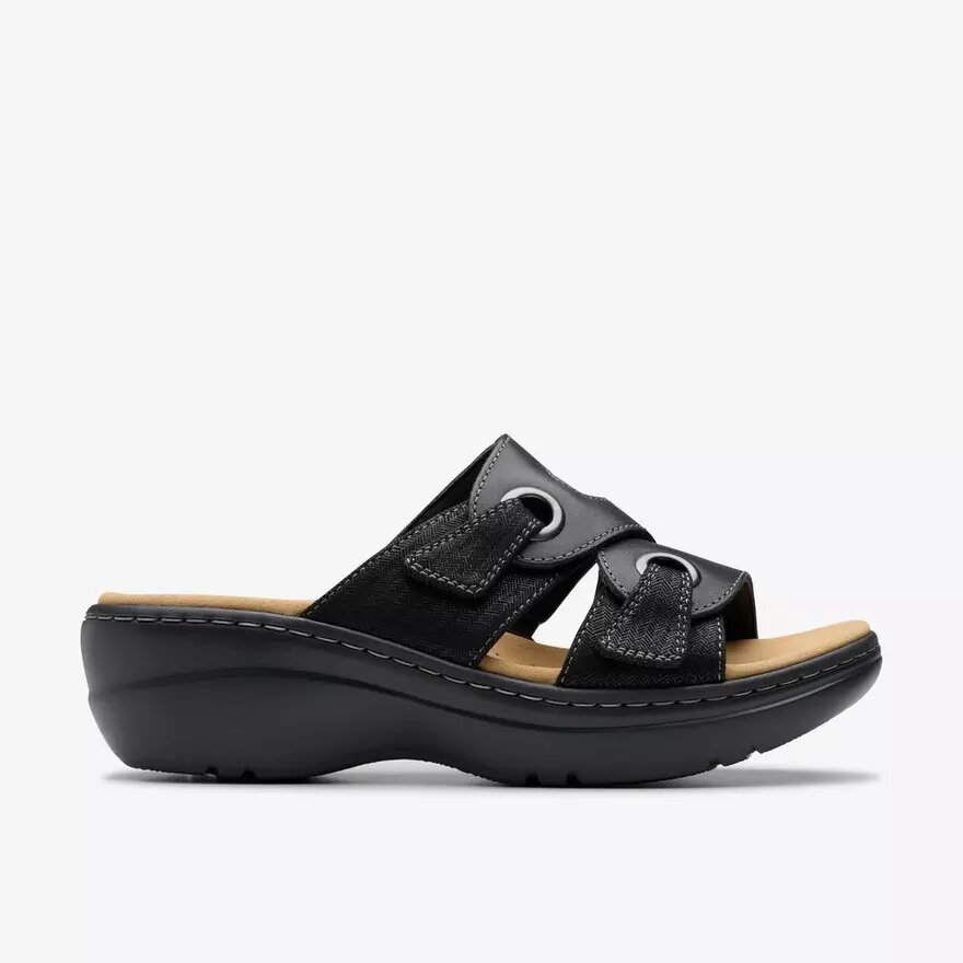 Sandales compensées Merliah2 Cove en cuir noir pour femme Sandales compensées Merliah2 Cove en cuir noir pour femme