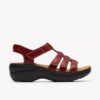 Sandales compensées Merliah2 en cuir rouge rubis pour femme Sandales compensées Merliah2 en cuir rouge rubis pour femme