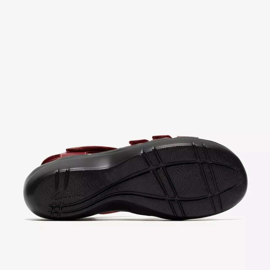 Sandales compensées Merliah2 en cuir rouge rubis pour femme Sandales compensées Merliah2 en cuir rouge rubis pour femme