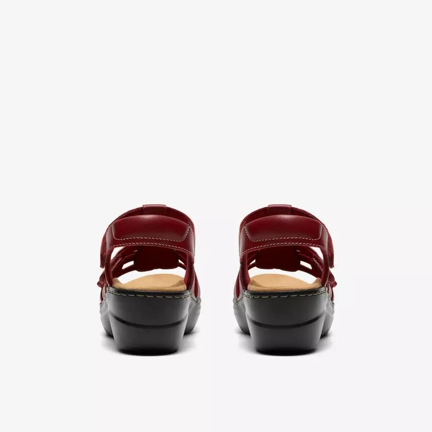 Sandales compensées Merliah2 en cuir rouge rubis pour femme Sandales compensées Merliah2 en cuir rouge rubis pour femme