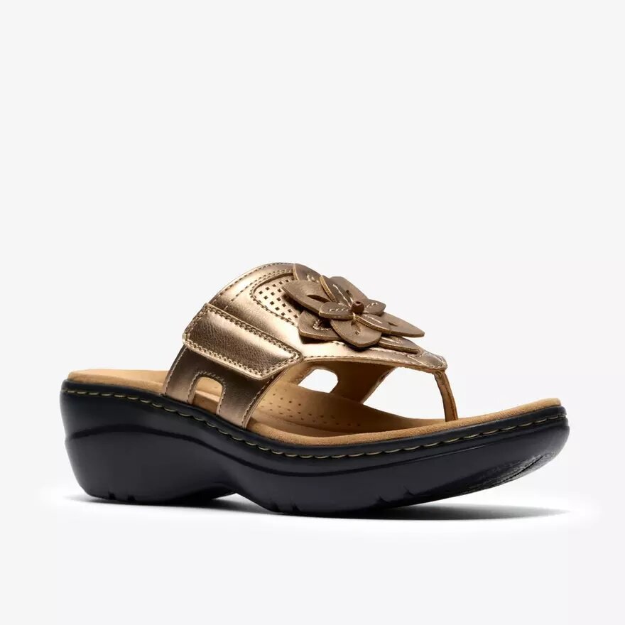 Sandales compensées Merliah2 Kyla dorées métallisées pour femme Sandales compensées Merliah2 Kyla dorées métallisées pour femme