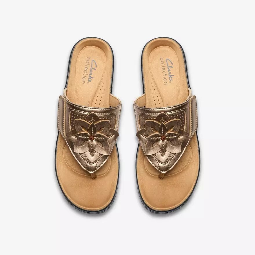 Sandales compensées Merliah2 Kyla dorées métallisées pour femme Sandales compensées Merliah2 Kyla dorées métallisées pour femme
