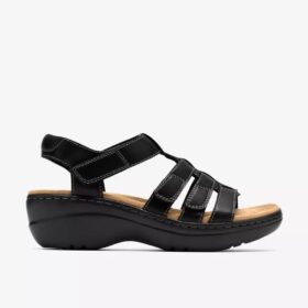 Sandales compensées Merliah2 Ruby en cuir noir pour femme