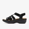 Sandales compensées Merliah2 Ruby en cuir noir pour femme Sandales compensées Merliah2 Ruby en cuir noir pour femme