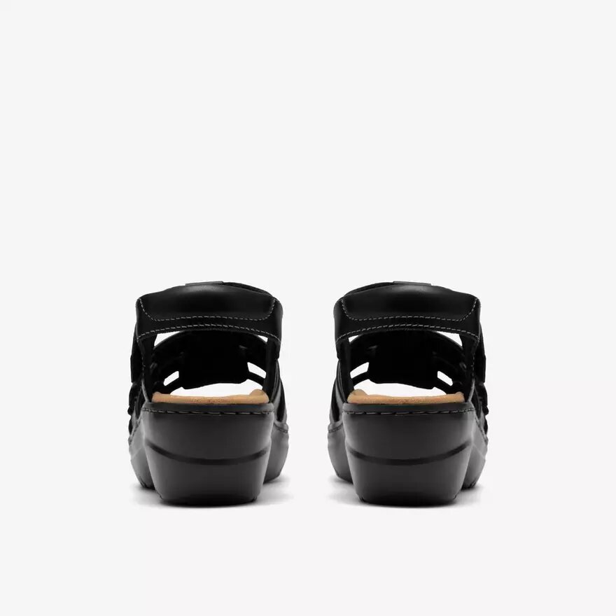 Sandales compensées Merliah2 Ruby en cuir noir pour femme Sandales compensées Merliah2 Ruby en cuir noir pour femme