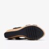 Sandales compensées Rose Style en nubuck noir pour femme Sandales compensées Rose Style en nubuck noir pour femme