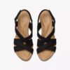 Sandales compensées Rose Style en nubuck noir pour femme Sandales compensées Rose Style en nubuck noir pour femme