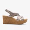 Sandales compensées Rose Style pour femme, couleur taupe métallisé Sandales compensées Rose Style pour femme, couleur taupe métallisé