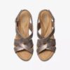 Sandales compensées Rose Style pour femme, couleur taupe métallisé Sandales compensées Rose Style pour femme, couleur taupe métallisé