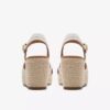 Sandales compensées Sabina à bride pour femme en cuir crème Sandales compensées Sabina à bride pour femme en cuir crème