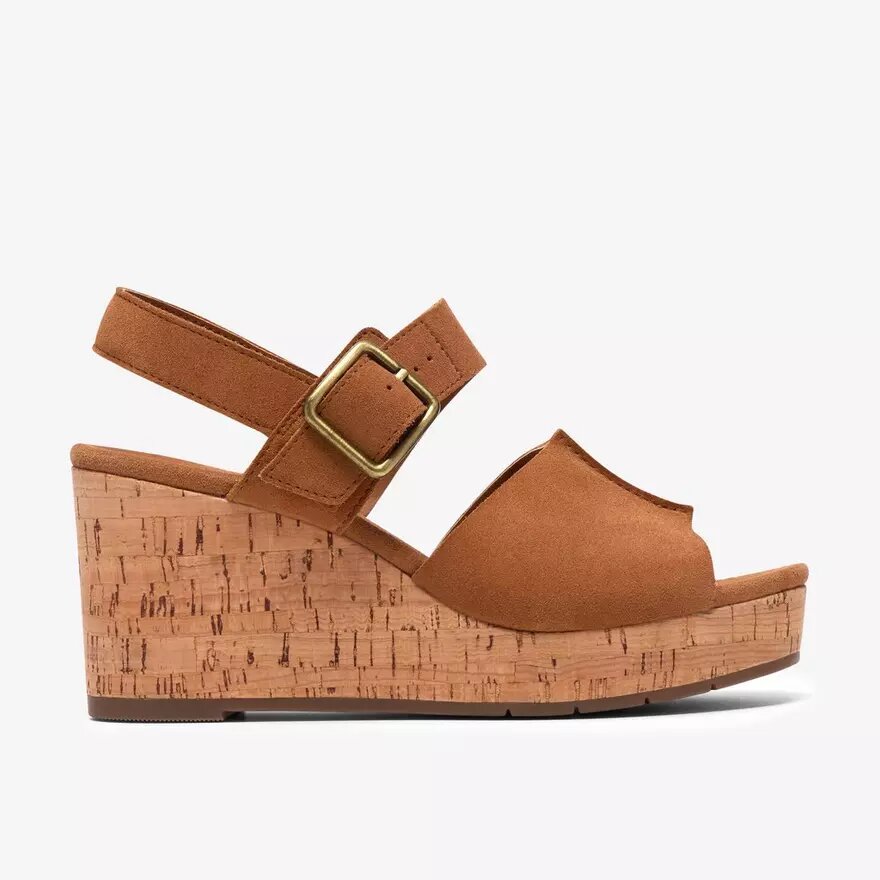 Sandales compensées Sabina Dream en daim beige pour femme Sandales compensées Sabina Dream en daim beige pour femme