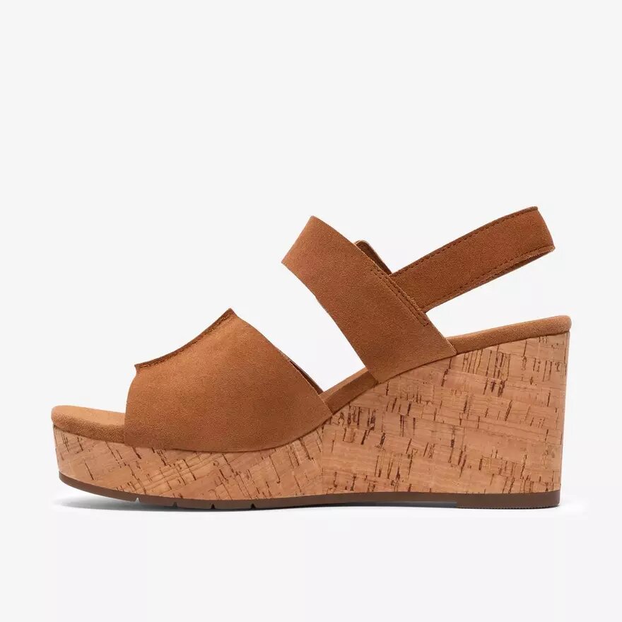 Sandales compensées Sabina Dream en daim beige pour femme Sandales compensées Sabina Dream en daim beige pour femme