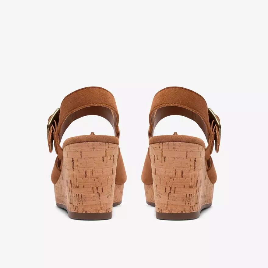 Sandales compensées Sabina Dream en daim beige pour femme Sandales compensées Sabina Dream en daim beige pour femme