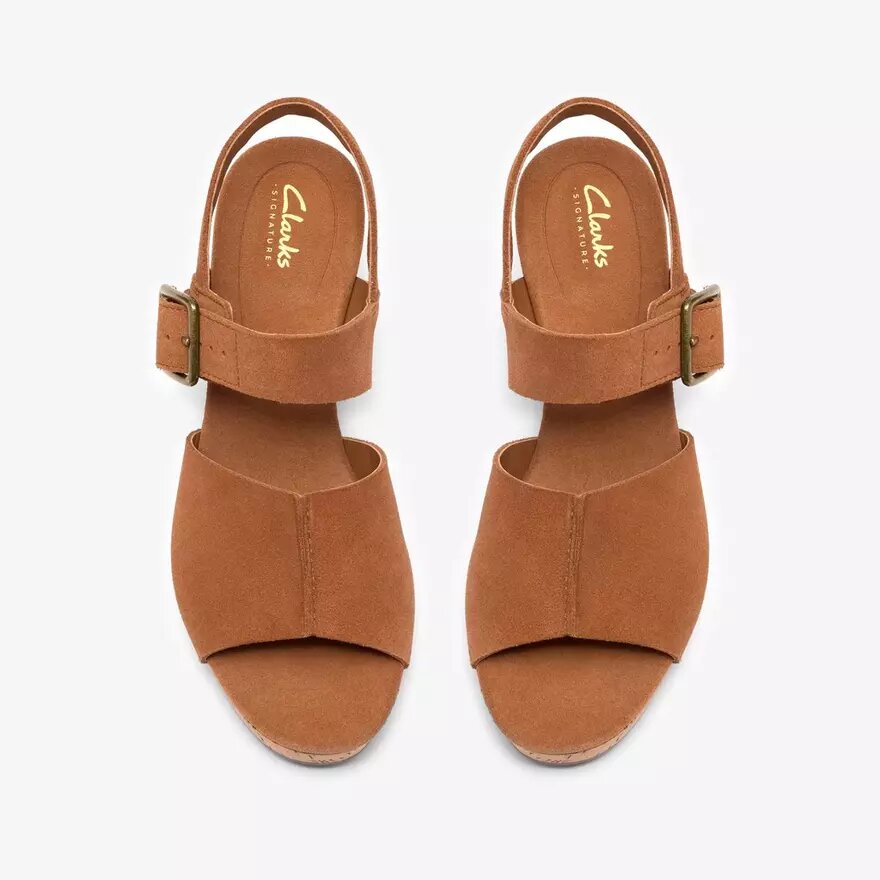 Sandales compensées Sabina Dream en daim beige pour femme Sandales compensées Sabina Dream en daim beige pour femme