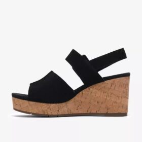 Sandales compensées Sabina Dream en daim noir pour femme