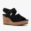 Sandales compensées Sabina Dream en daim noir pour femme Sandales compensées Sabina Dream en daim noir pour femme