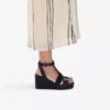 Sandales compensées Sabina Hope en cuir noir pour femme Sandales compensées Sabina Hope en cuir noir pour femme