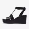 Sandales compensées Sabina Hope en cuir noir pour femme Sandales compensées Sabina Hope en cuir noir pour femme