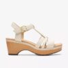 Sandales compensées Seannah Madi en cuir crème pour femme Sandales compensées Seannah Madi en cuir crème pour femme