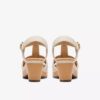 Sandales compensées Seannah Madi en cuir crème pour femme Sandales compensées Seannah Madi en cuir crème pour femme
