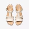 Sandales compensées Seannah Madi en cuir crème pour femme Sandales compensées Seannah Madi en cuir crème pour femme