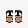 Sandales compensées Seannah Madi en cuir noir pour femme Sandales compensées Seannah Madi en cuir noir pour femme