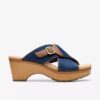 Sandales compensées Seannah Nora en denim foncé pour femme Sandales compensées Seannah Nora en denim foncé pour femme