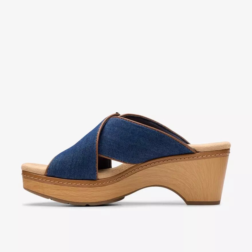 Sandales compensées Seannah Nora en denim foncé pour femme Sandales compensées Seannah Nora en denim foncé pour femme