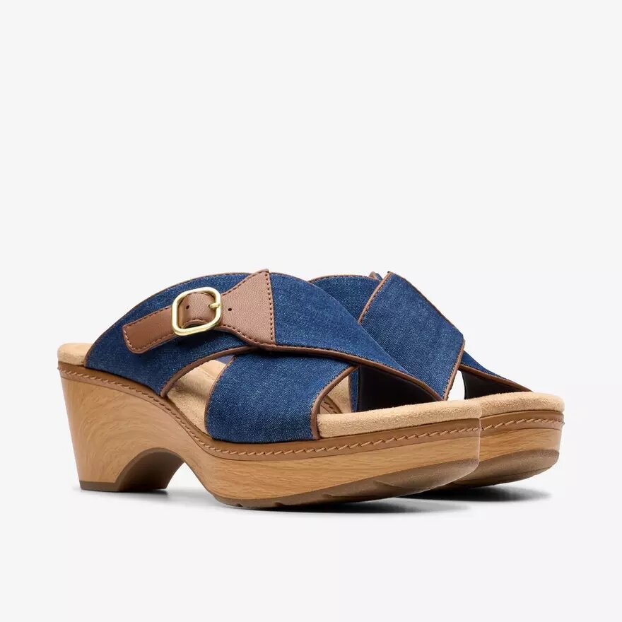 Sandales compensées Seannah Nora en denim foncé pour femme Sandales compensées Seannah Nora en denim foncé pour femme