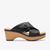 Sandales compensées Seannah Nora noires pour femme Sandales compensées Seannah Nora noires pour femme