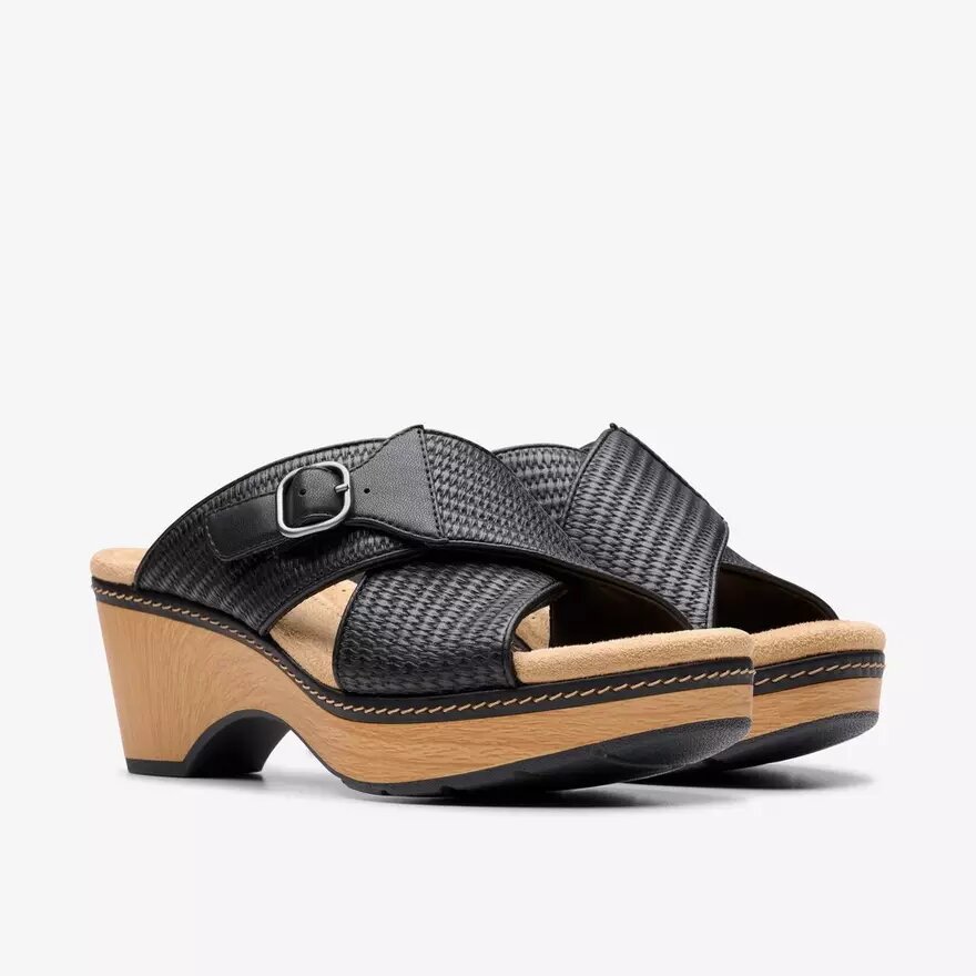 Sandales compensées Seannah Nora noires pour femme Sandales compensées Seannah Nora noires pour femme